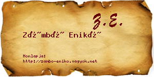 Zámbó Enikő névjegykártya